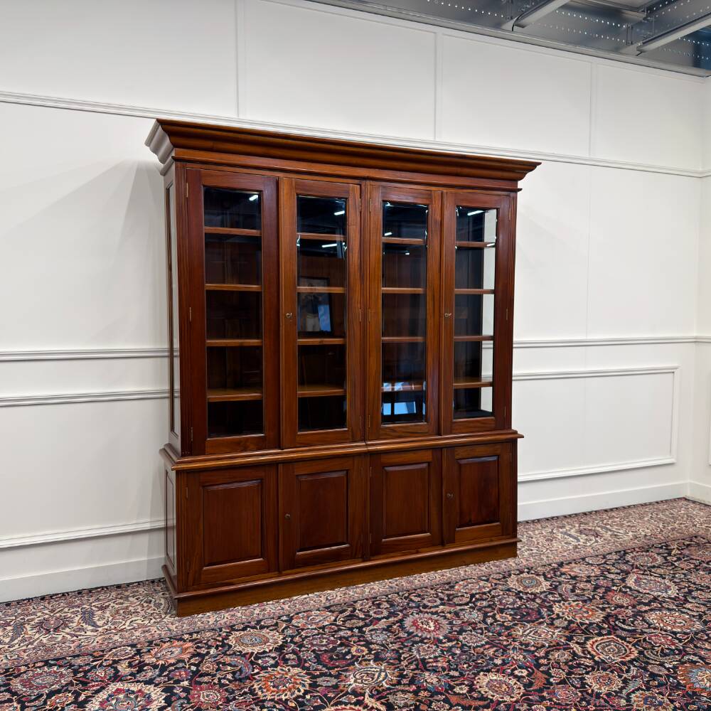 Classic English Bookcase with Glass Doors
