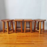 4 vintage 1970s Scandinavian style stools