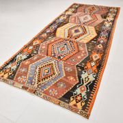 5x12 Kilim Mutlicolor Geometric Style Long Wide Turkish Kilim Rug,163x369cm