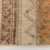 2x9 Vintage Brown & Cream Turkish Runner Rug, 60x263Cm