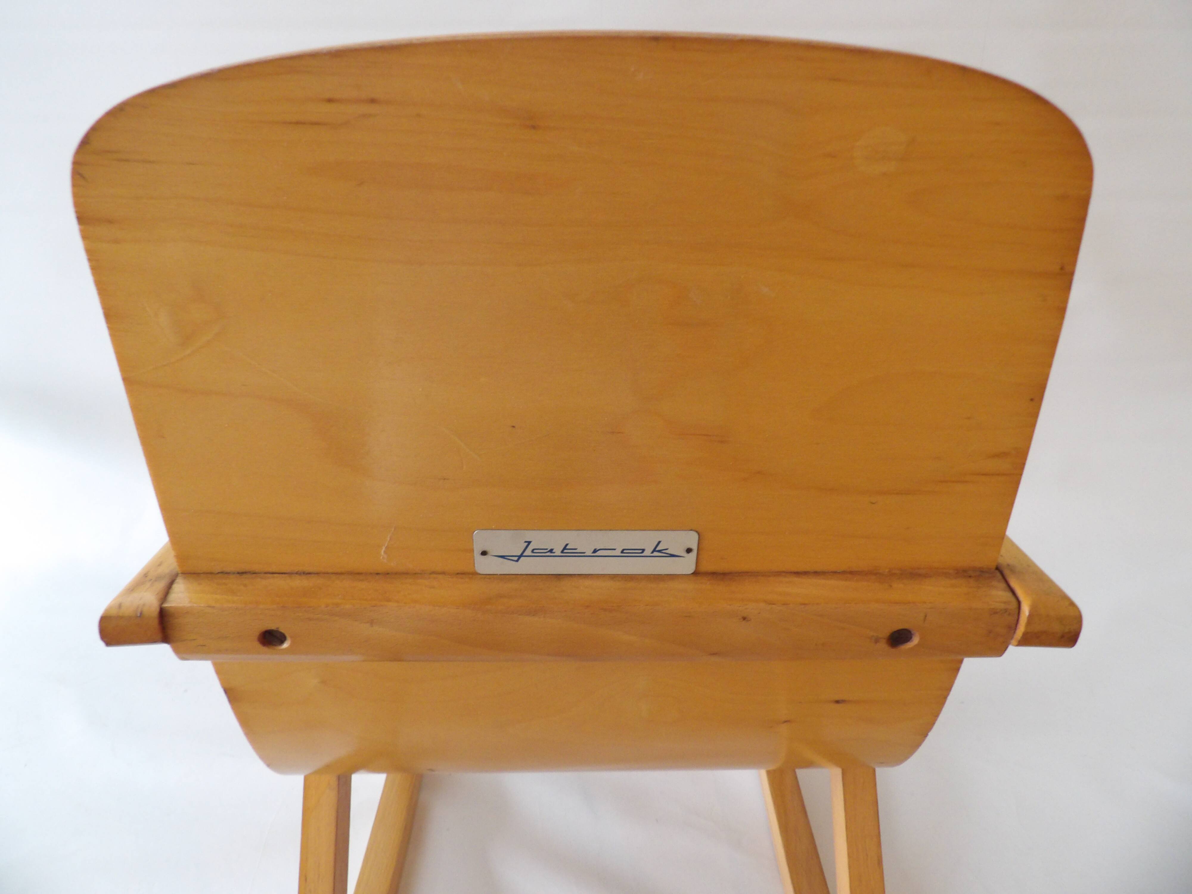 1950s children's bear rocking chair by Jatrok, Belgium