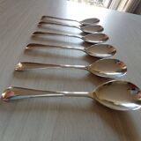 Set of 6 small silver metal spoons