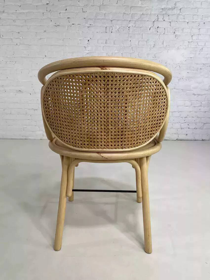 Rattan and cane armchair