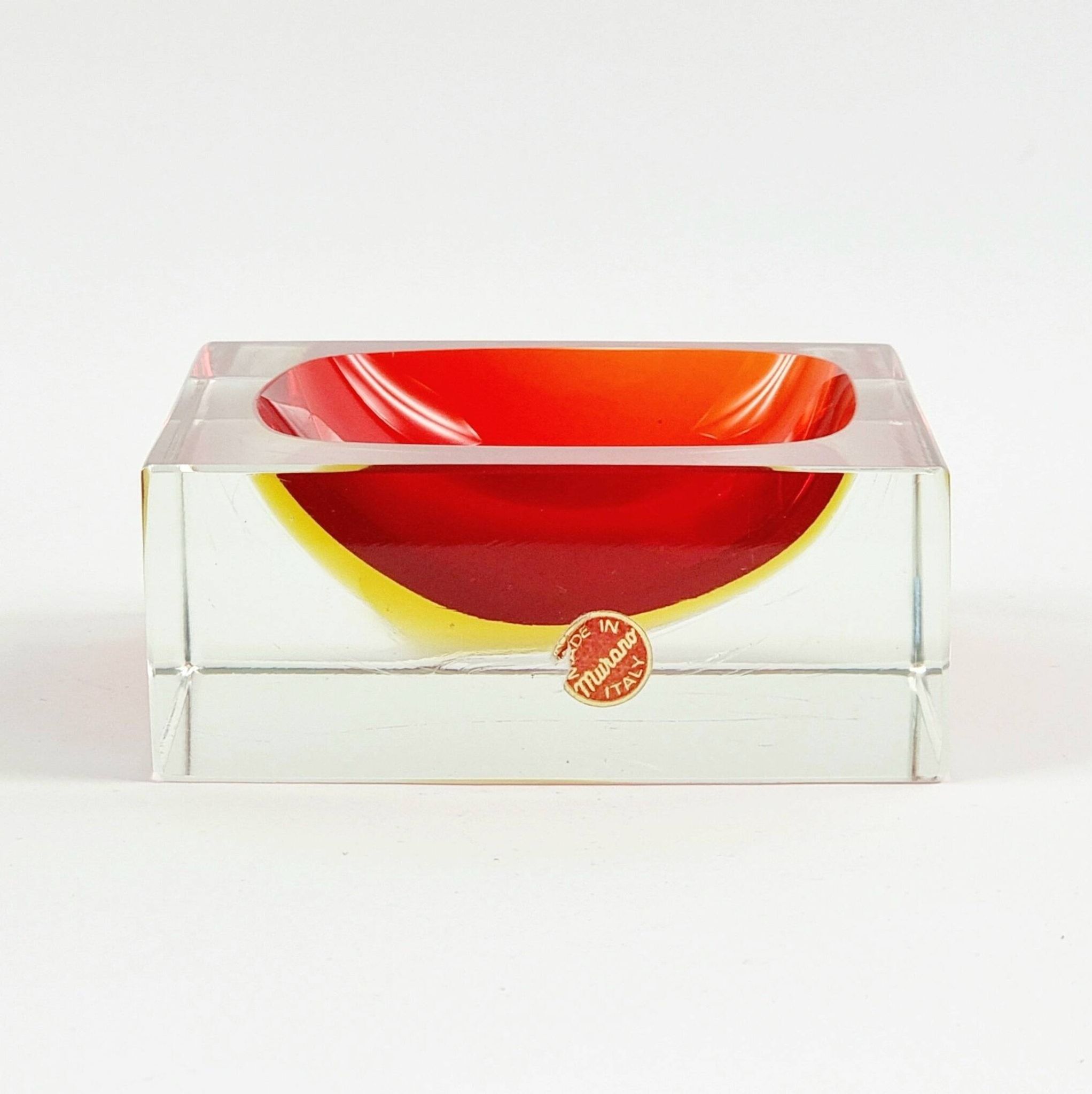Monumental Murano Glass Catchall/Vide Poche by F.Poli for Seguso, 1970s