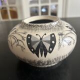 vase en céramique décoré par l'artiste René Poirot