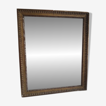 Miroir perlé bois doré 18ème 66x55cm