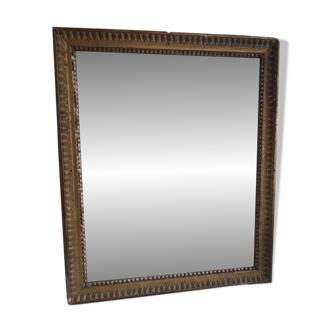 18th century gilded wood beaded mirror 66x55cm
