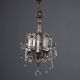 Antique metal and glass chandelier with 5 lights, Italy, 19th century.