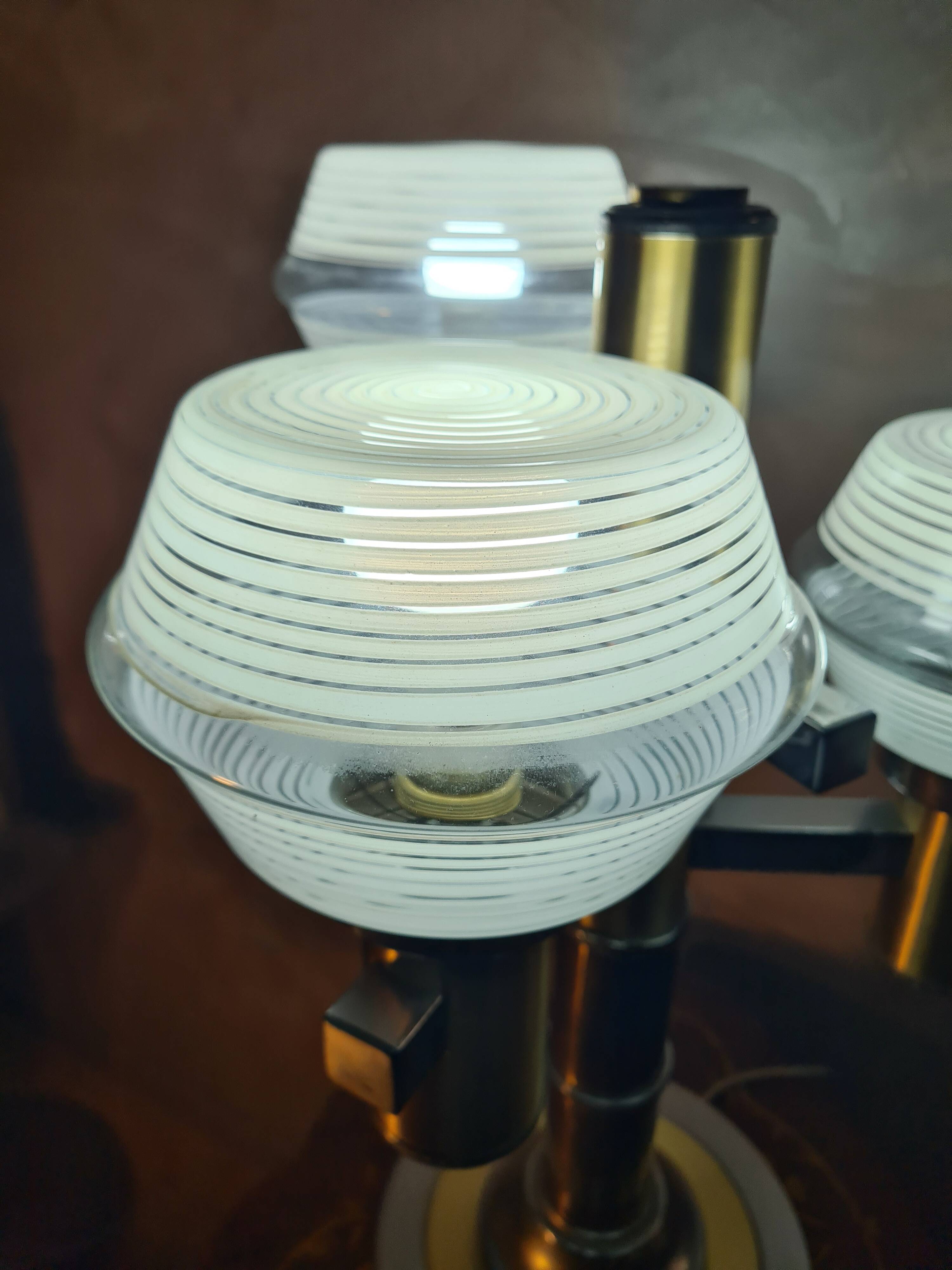 space age salon lamp, lumina UFO, 1970s to 80s chrome steel, rare model,