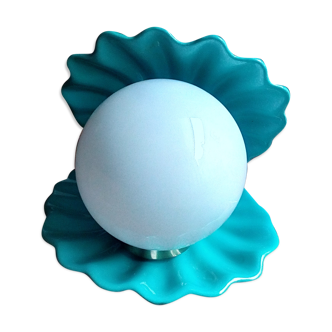 Turquoise blue scallop lamp