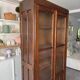 Old glass cabinet, vintage bookshelf, display case, cabinet, pharmacy.