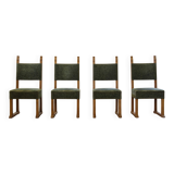 Vintage 1950s signature, solid oak dining throne chairs, Danish craftsmanship