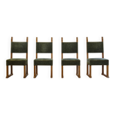 Vintage 1950s signature, solid oak dining throne chairs, Danish craftsmanship