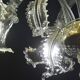Wonderful large size Venetian chandelier, transparent and gold Murano glass