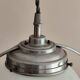 Suspension drop globe opaline white and metal structure
