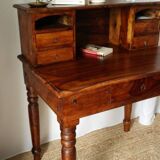Solid walnut stepped desk