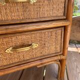 Commode osier et rotin