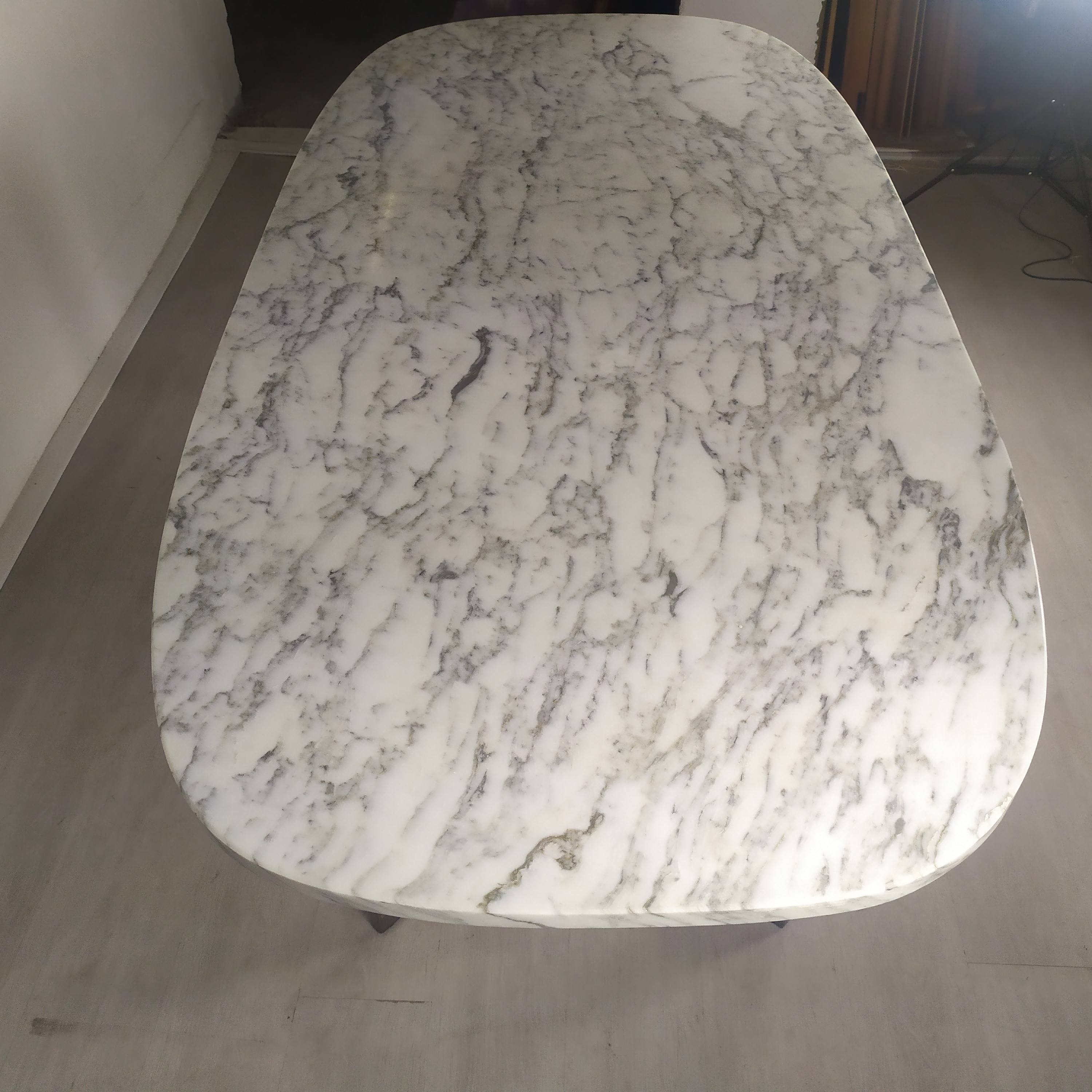 Table design marbre 6 chaises 1970
