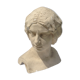 Tête de femme en plâtre peint ancienne