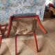 Rare - Set of 4 Louis Philippe/restoration style chairs with medallion - Colour blue / cherry wood