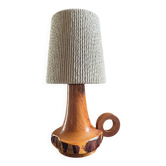 Lampe en bois et coton vintage