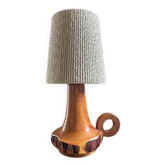 Vintage wood and cotton lamp