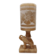 Vintage alabaster table lamp with elephant 1960s