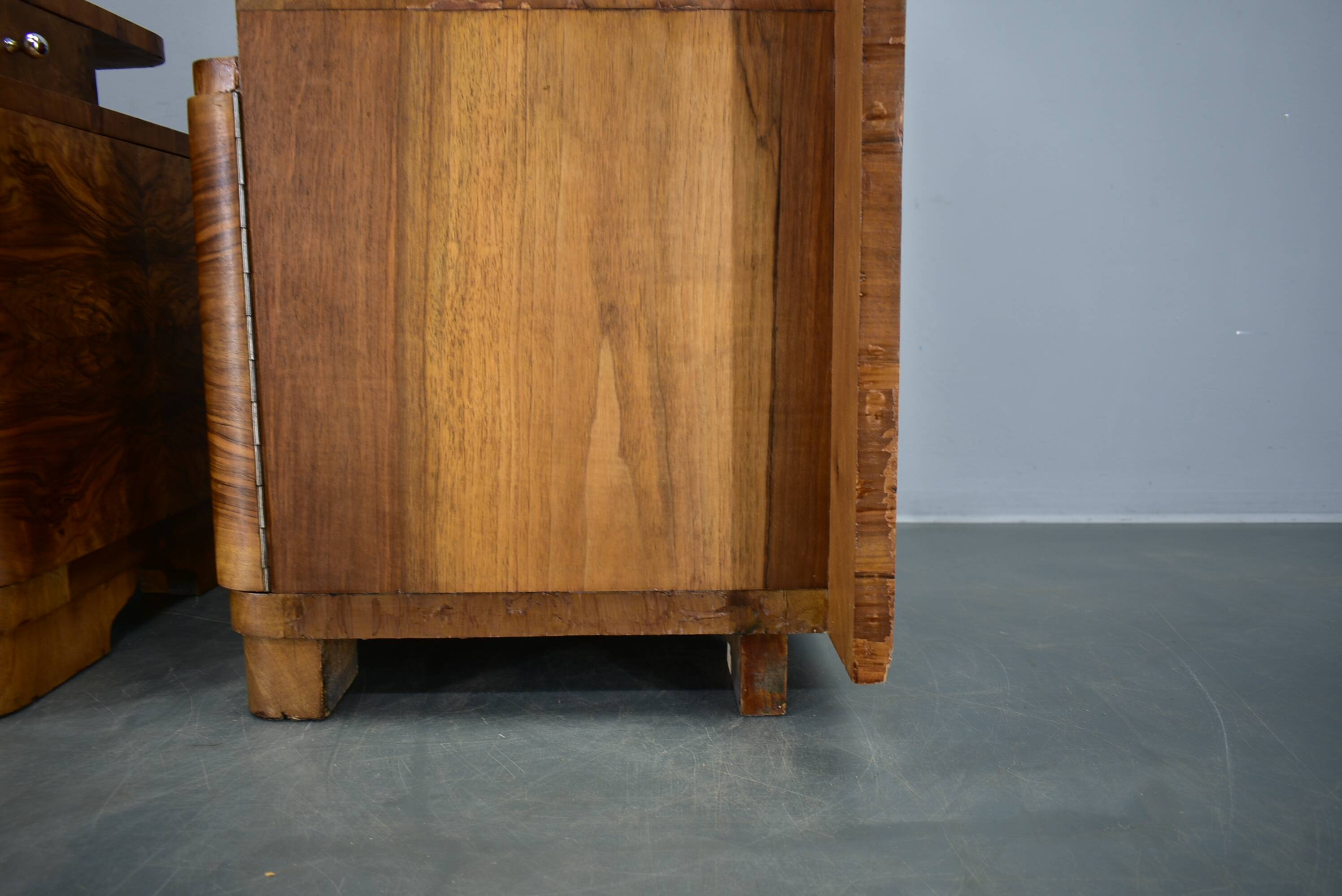 1939s pair of Art Deco bedside tables, Czechoslovakia