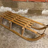 Vintage Davos wooden & metal sled for winter sports
