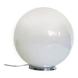 Contemporary scenographic murano vanished-white murano glass table lamp in 70's style