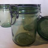 4 identical 1l green solidex jars