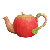 Vintage Apple Teapot in Barbotine – Retro / Cottagecore Decor