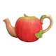 Vintage Apple Teapot in Barbotine – Retro / Cottagecore Decor