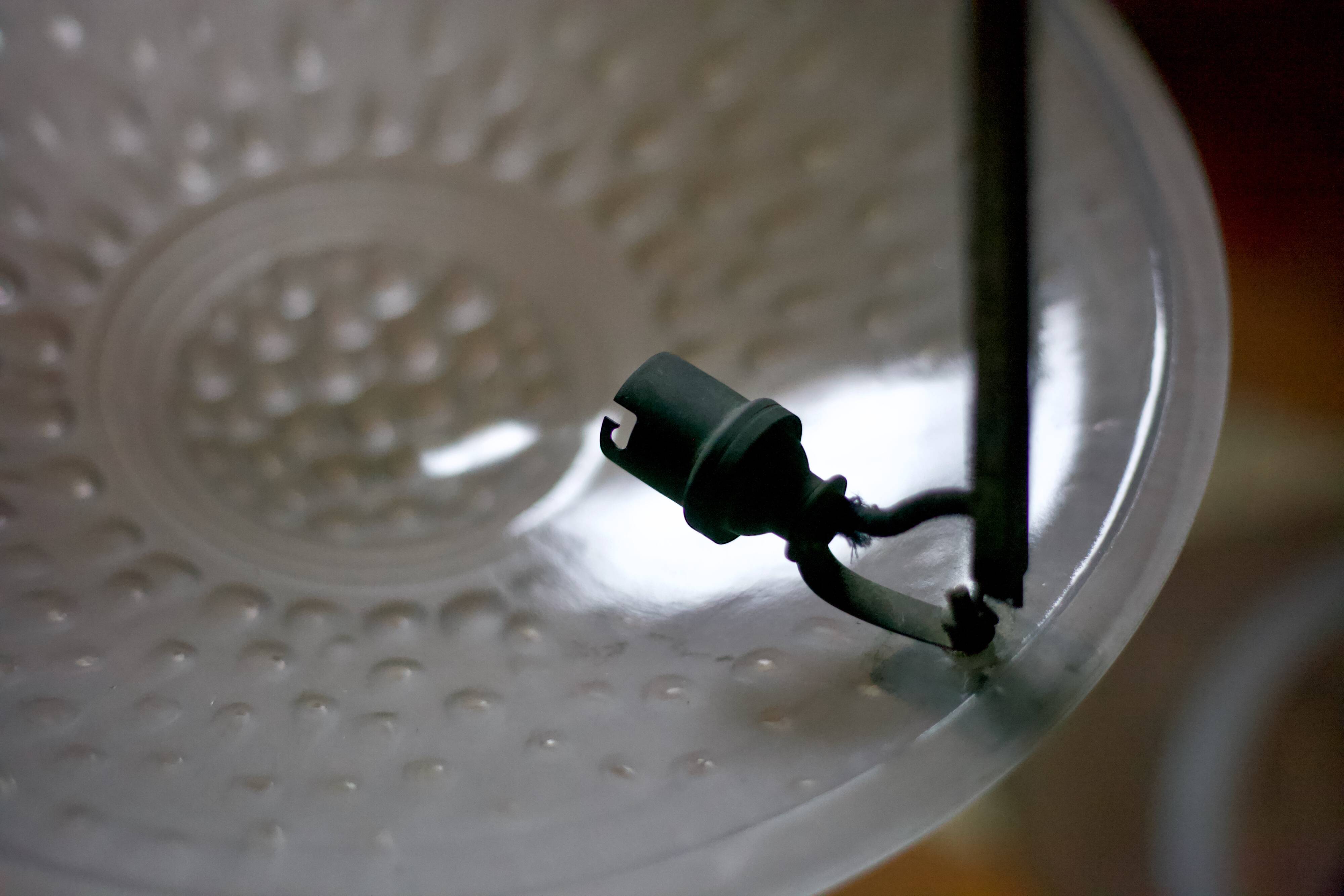 Chandelier signed Muller Frères Lunéville, Art Deco suspension, nickel-plated bronze chandelier, ceiling lamp,