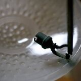 Chandelier signed Muller Frères Lunéville, Art Deco suspension, nickel-plated bronze chandelier, ceiling lamp,