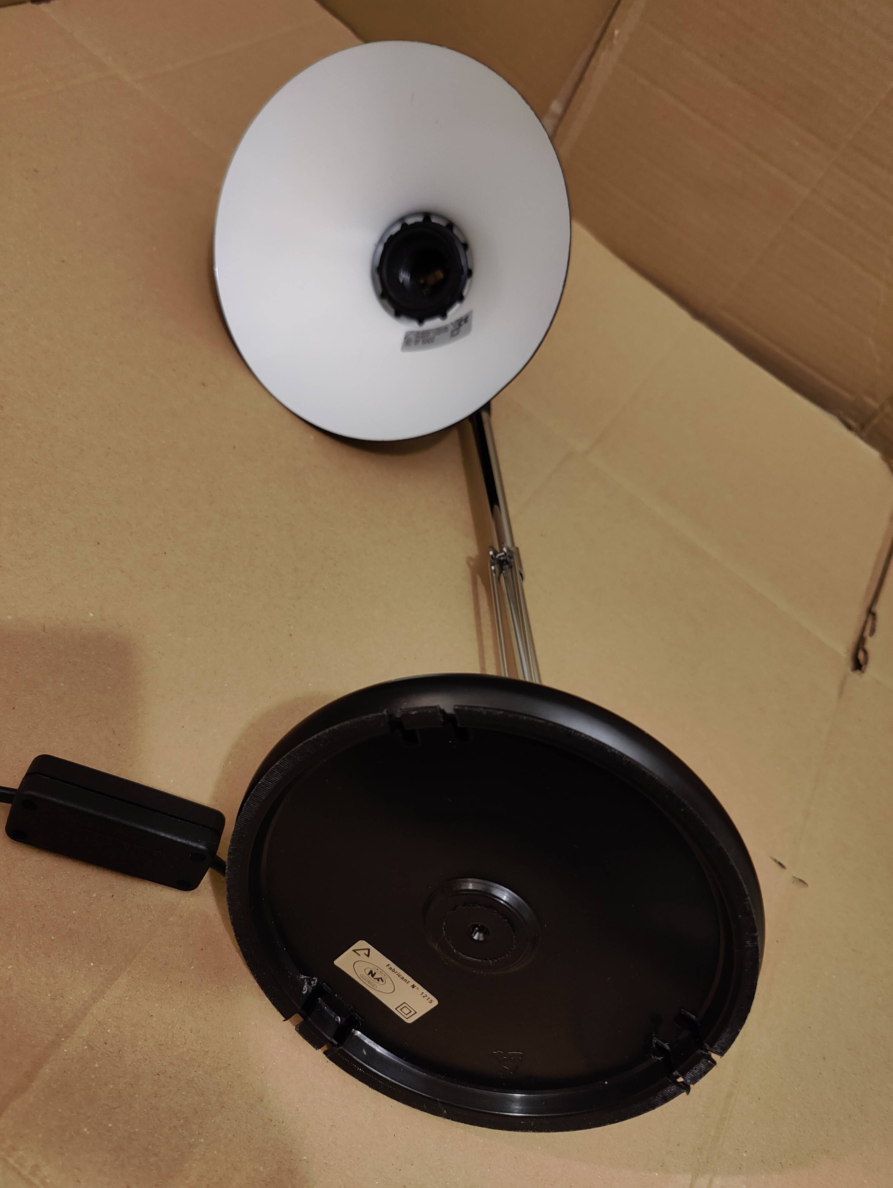 Black desk lamp Aluminor 1980s