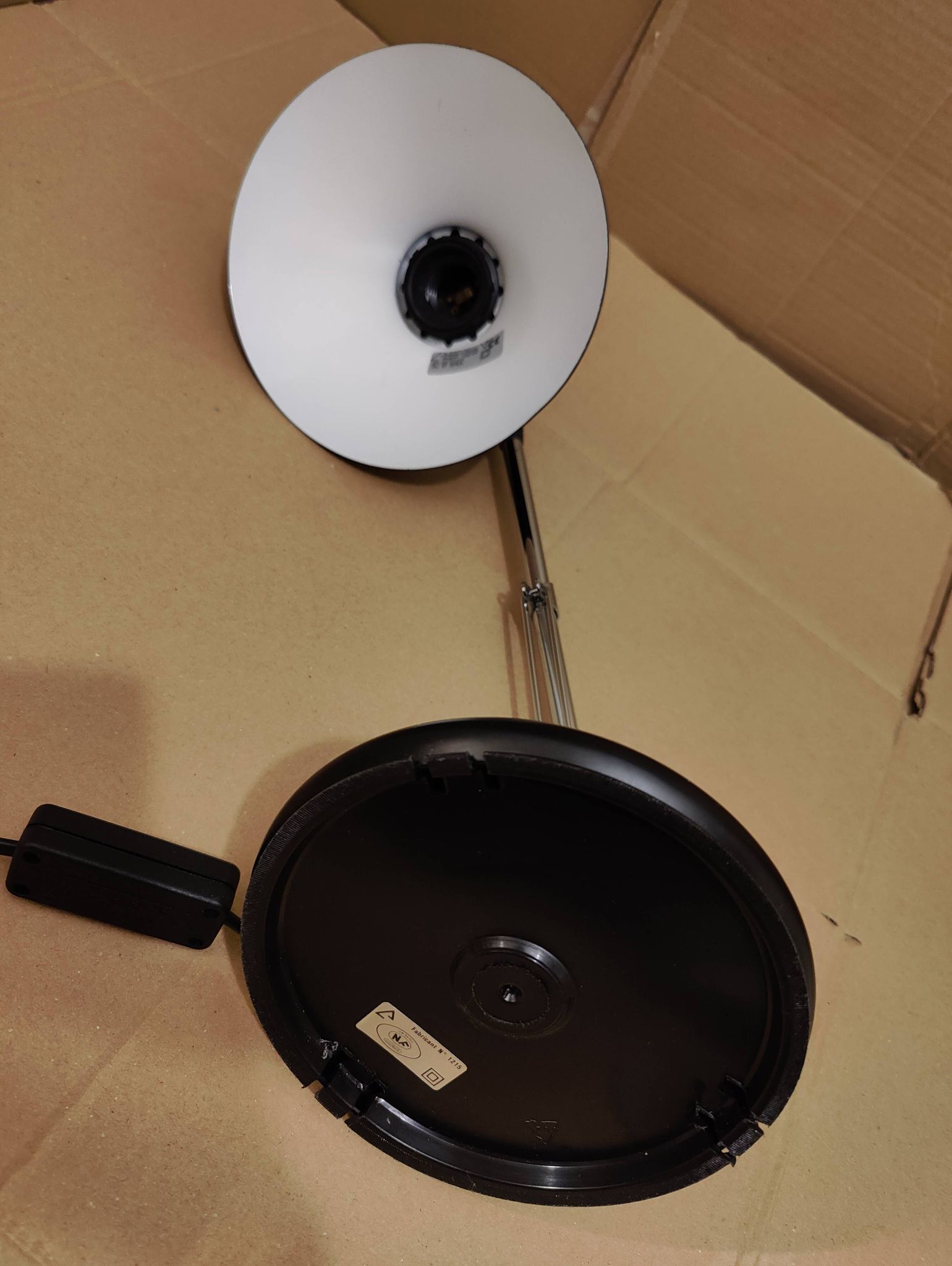 Lampe de bureau noir Aluminor années 80