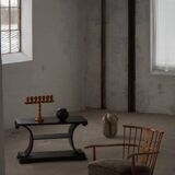 Side table / Low table in Danish Art Deco wood with shelf, 1930s-40s
