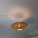 Designer rattan circle pendant light