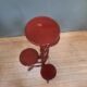 Porte pot en bois laqué rouge