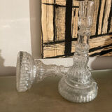Paire de bougeoirs en verre anciens
