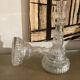 Paire de bougeoirs en verre anciens