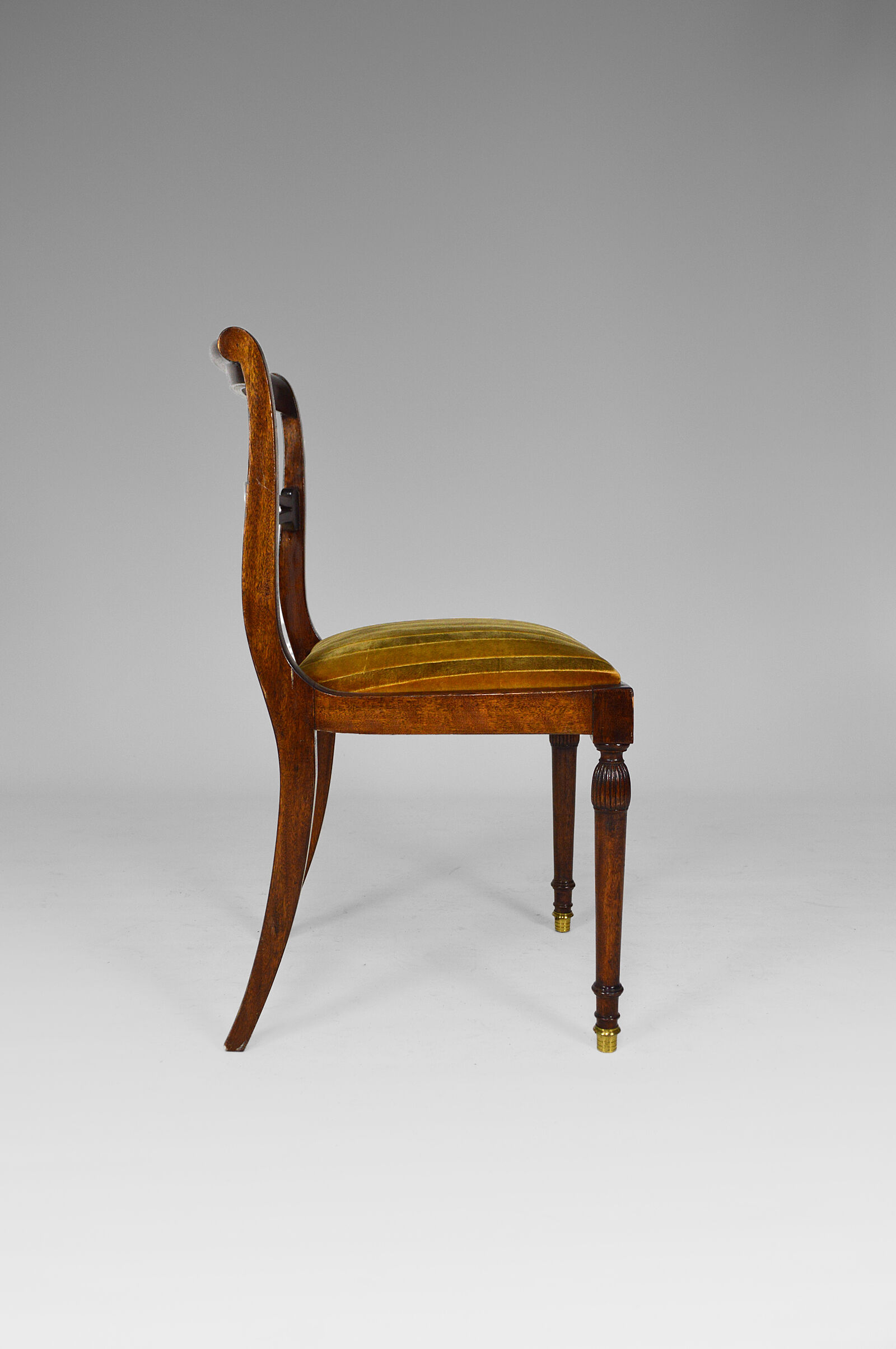 Set of 6 regency style chairs in mahogany, 19th
