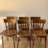 set of 6 bentwood bistro chairs from the 1950s