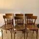 ensemble de 6 chaises bistrot en bois courbé années 50