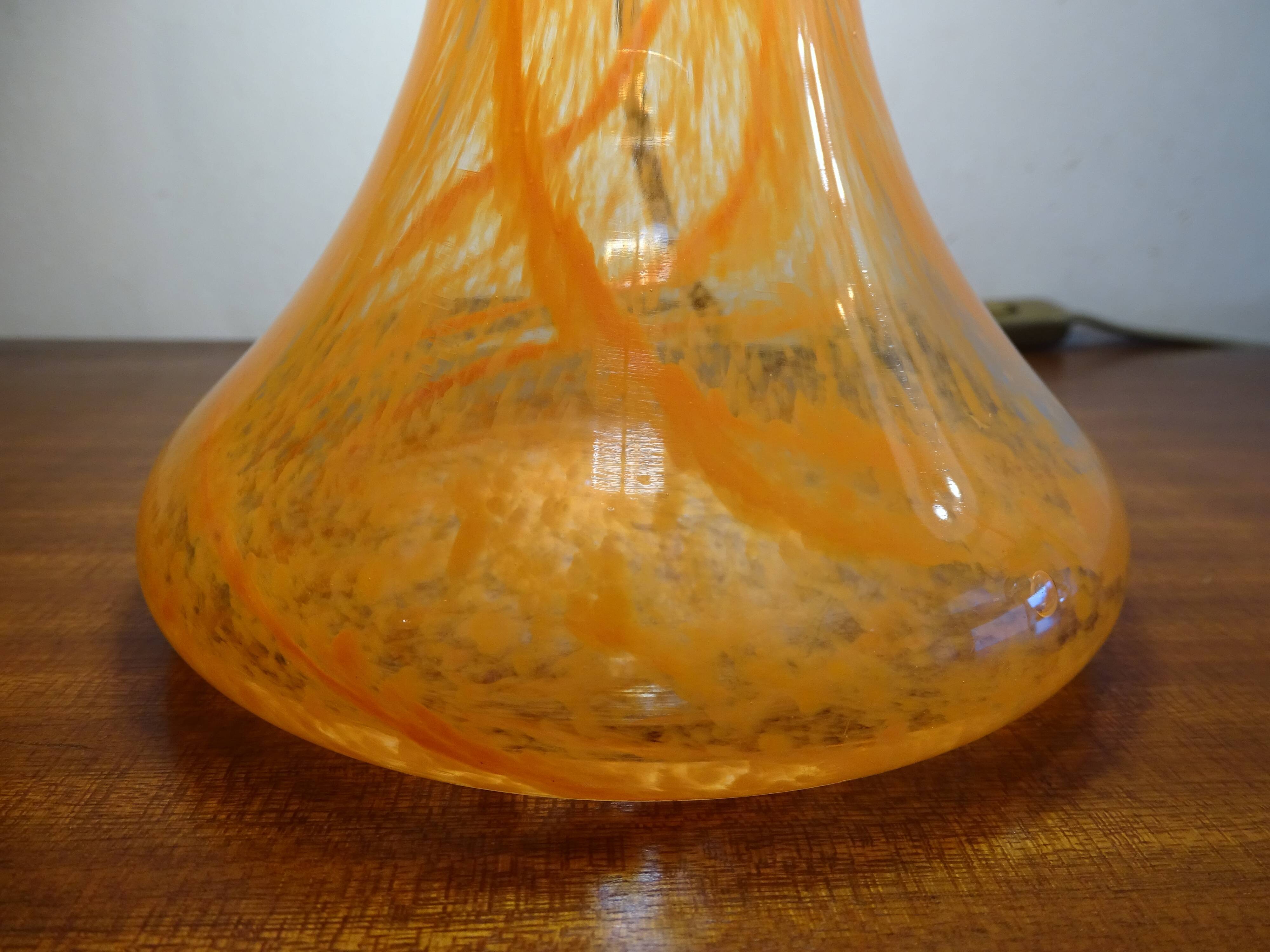 Blown glass mushroom lamp