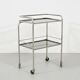 1970s chrome metal and smoked glass wheeled dessert trolley