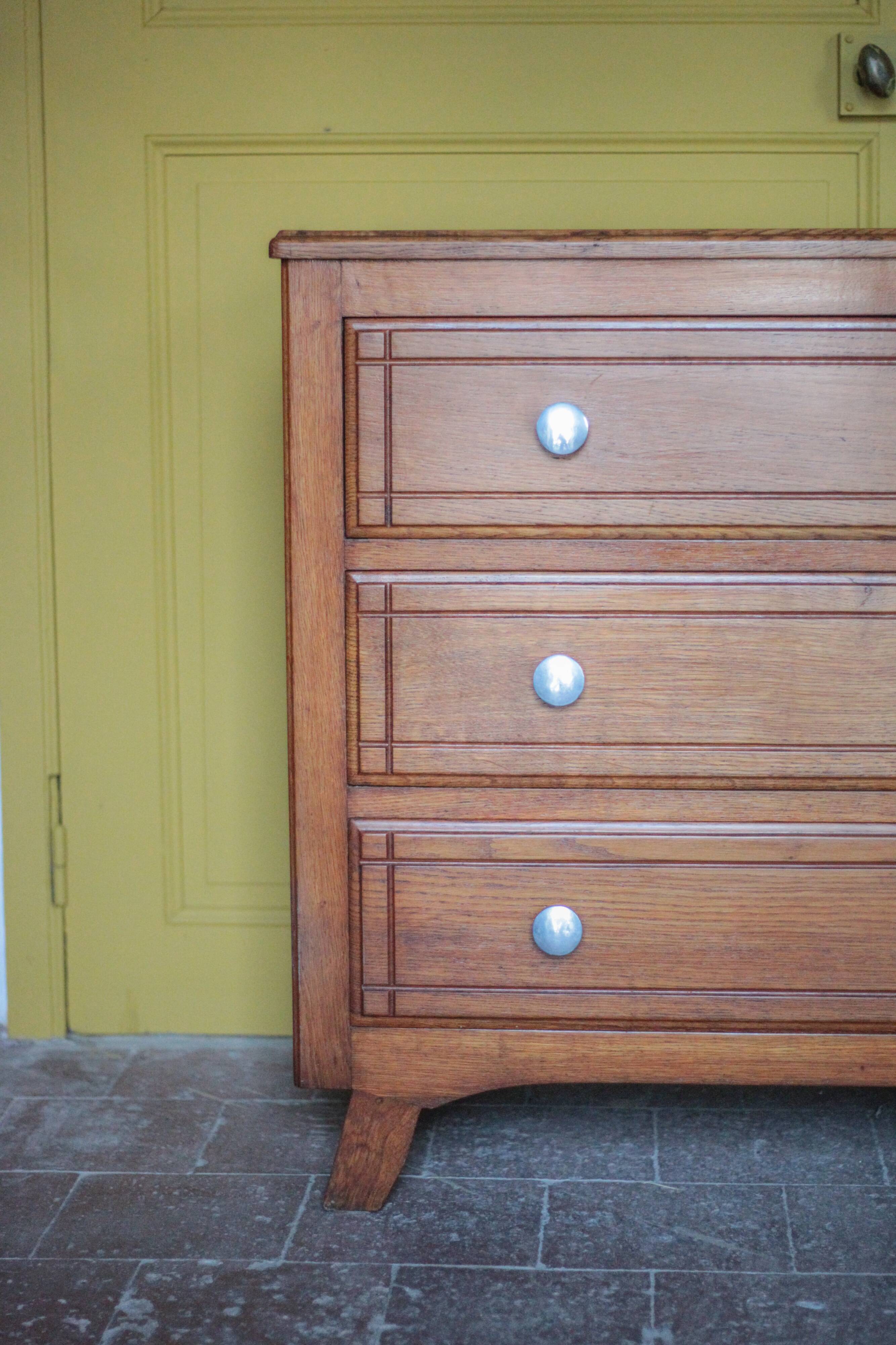 Wooden chest of drawers with 3 drawers, storage furniture, antique furniture, Art Deco.