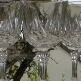 Set of 6 Arques crystal water glasses. Auteuil model.