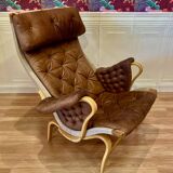 "Pernilla" armchair leather "Bruno Mathsson" 1960.